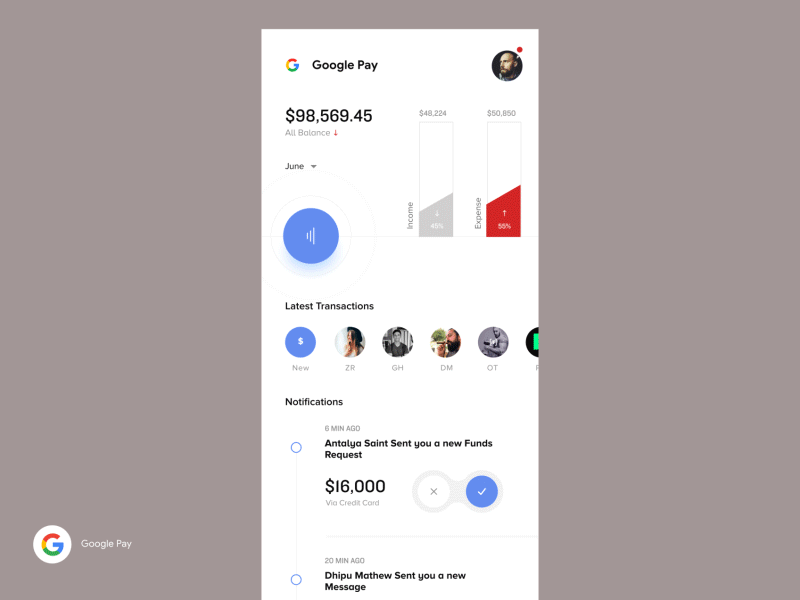 Google Pay - Redesign UX New Concept conceptual design creative dhipu dhipu mathew google google pay google product interaction design ios mobile ux money transfer new concept tap to pay tez user experience design wallet app
