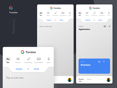 Google Translate - Redesign ai creative dhipu dhipu mathew google google translate googledesign interaction design mobile app mobile ux re design translate ui ux
