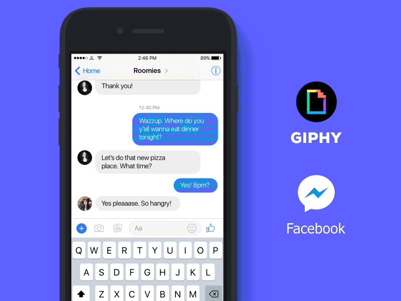GIPHY for Messenger bots chat extensions facebook messenger mobile motion social web