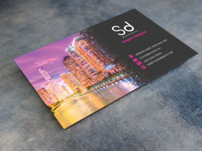 Business Card branding business card business card mockup businesscard city lights modern business card purple