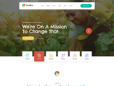 Fundbux - Charity & Fundraise Template adobe charity fundraise nonprofit ui design website