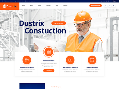 Dustrix - Construction & Industry HTML Template adobe building construction design envato industrial themeforest ui web