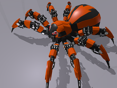 3D spider model 3d 3d art 3d artist 3d character 3d model 3d modeler 3d modeling 3d robot 3d spider art character design games looking for job maya