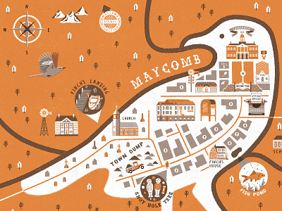 Go Set a Watchman - Illustrated Map cartography illustration maps typography