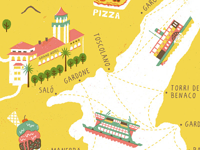 Lake Garda Map - Shot 1 cartography illustration italy mapdesign maps typography