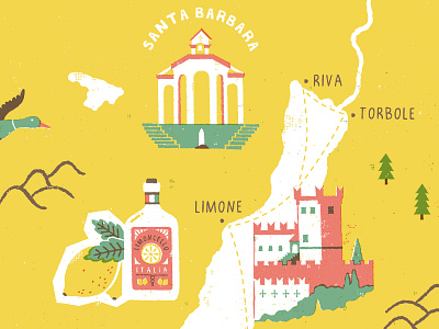 Lake Garda Map - Shot 2 cartography illustration italy mapdesign maps typography