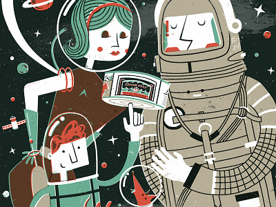 Corned Beef Poster astronauts corned beef illustration poster space