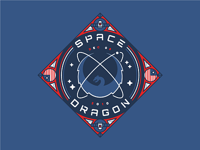 Space X Patch badge dragon patch space usa