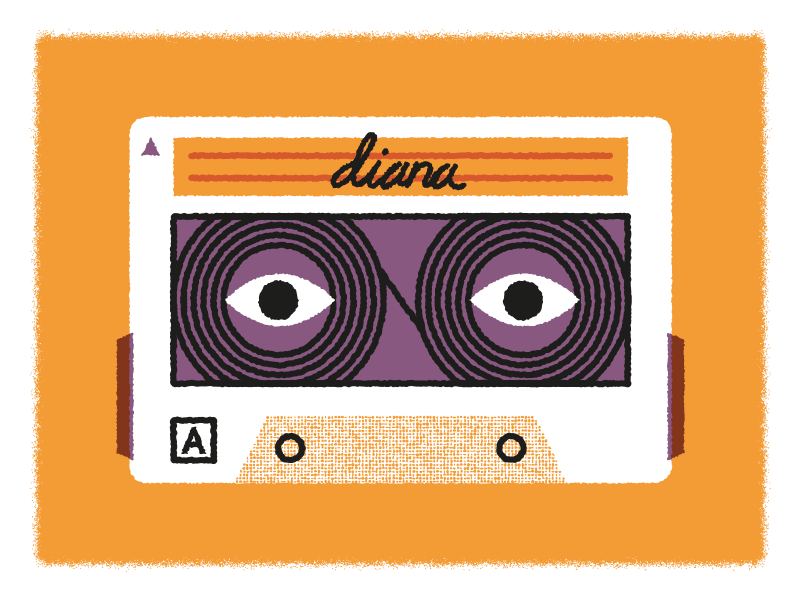 Diana Tapes Animation cassette diana editorial illustration tape