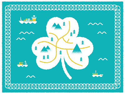 Irish Sea Border border editorial illustration ireland irish sea ships