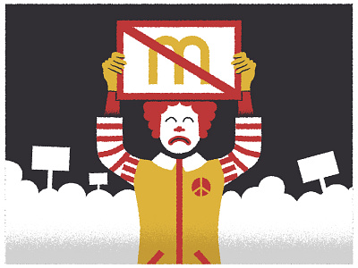 McDonald's Strike editorial illustration mcdonalds news strike