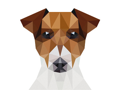 Jack Russell Low Polly dog graphic jack russell low polly