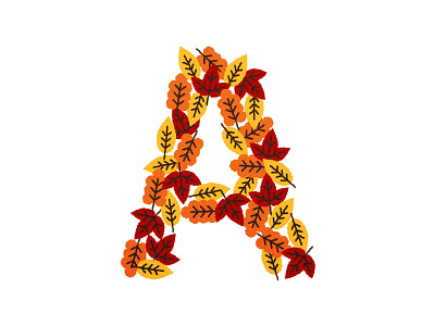 A for Autumn autumn illustration letter typography