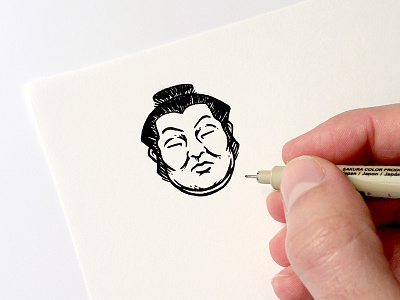 Sumo Wrestler handdrawn illustration logo sumo wip work in progress