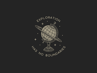 Exploration badge drawing globe illustration line logo patch planet saturn space vector