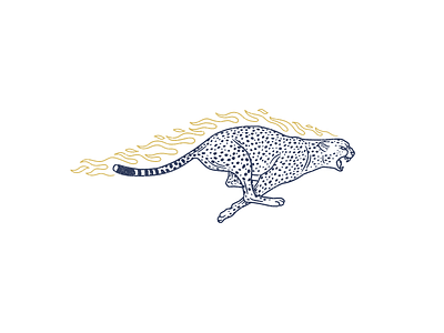 Cheetah badge cheetah drawing fire flames illustration line logo patch vector