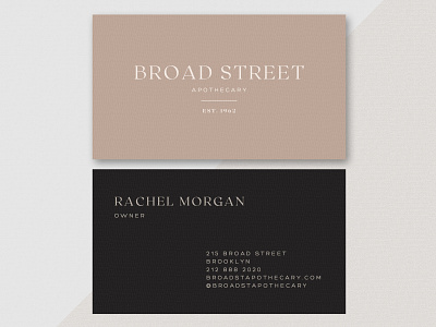 Broad Street Apothecary | Business Card boutique brand business card design business card design template editable template hipster minimal spa