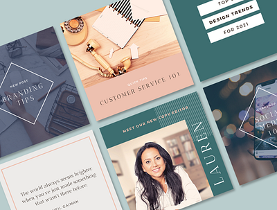 Creative Agency Instagram Post Templates for Canva boutique brand brand design canva template creative agency digital design graphic design social media design