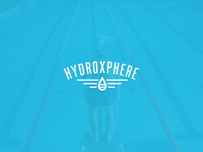 HydroXphere Logo Identity blue brand design feature23 identity interface logo swimmer swimming ui design ux design water