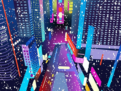 Times Square snow illustration