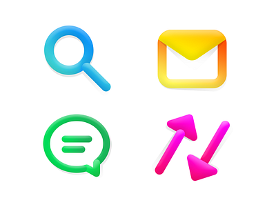 Fresh gradient filter flat gradient icon icons illustration mail message outlines plump search sort