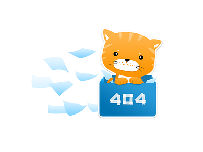 404 page illustration 404 box broken cat cute fail illustration kitten kitty lost paper sad