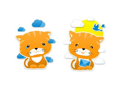 Subscribe and Unsubscribe cats cat cloud cute happy illustration kitten kitty mail message sad subscribe sun