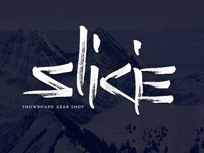 Slikie brand branding brush calligraphy gear handwrite lettering logo script shop snow snowboard