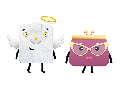 Couple angel cash character coin credit economy finance granny hero illustration leather loan money saint wallet