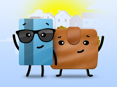 Thanks! card cash character coin credit economy finance glasses hero illustration leather loan money wallet