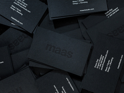 Maas Studio blind impression brand identity branding business cards cards foil identity impression print stationery stationery set studio