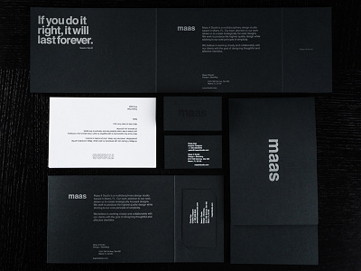 Maas brand identity branding contemporary design identity mailers print stationery studio branding
