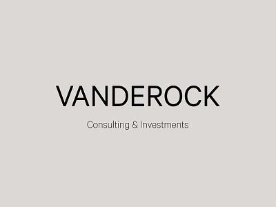 Vanderock Consulting & Investments brand identity business consulting corporate design graphic design identity logo logotype typography word mark