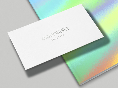 Essentialia beauty branding design foil graphic design identity invitation maas4studio miami print skin care