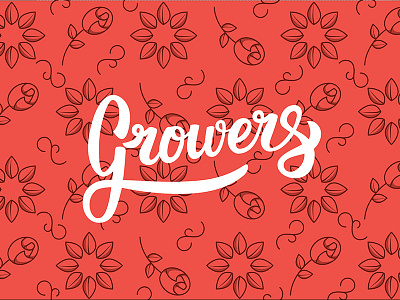 Growers Pattern floral illustration logotype rose