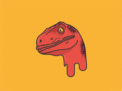 Juicy Lips dinosaur illustration jurassic park raptor velociraptor