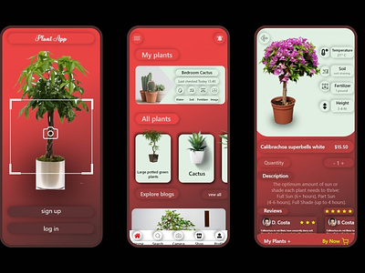 Plant App Design app graphic design logo phone plant app design ui web design
