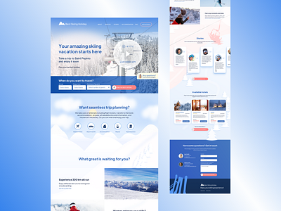 Skiing Trip Web Design illustration skiing ui design ux design web design winter sport