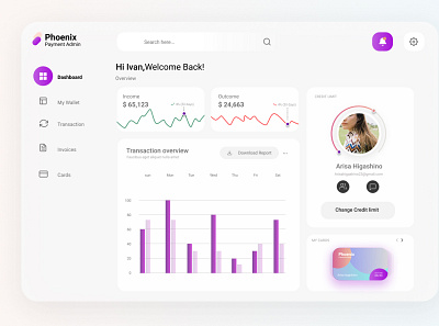 Phoenix Paymen admin dashboard app dashboard app dashboard ui design dribbble graphic design ui ui ux ui design ui ux user uidesign uiux ux