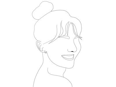 Smile Profile design illustration lineart minimal minimalistic portrait procreate