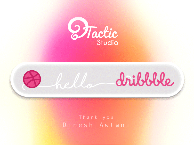 Hello Dribbble animation 2d art colorful colors mixed dtacticstudio first shot gradient hello dribbble hellodribbble illustrator moving gradient photoshop