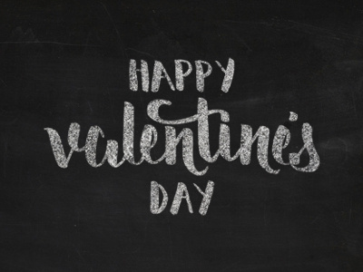 Happy Valentine's chalk type hand type lettering typography valentines day