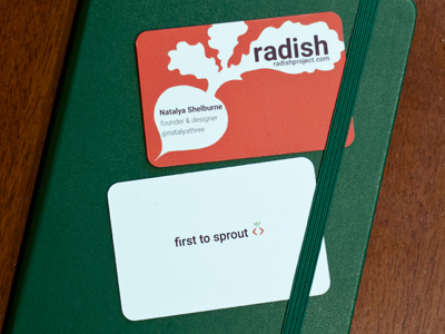 First batch business card moo personal print design radish red