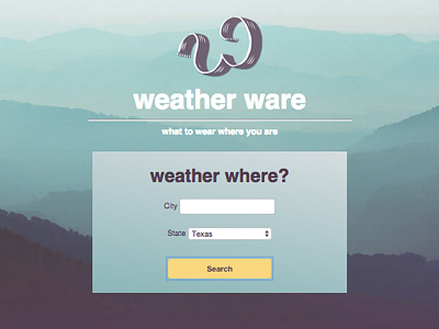 Weather Ware api bourbon css design fun rails sass single page app weather web design