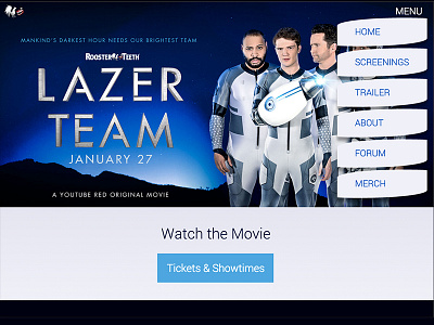 Lazer Team Menu