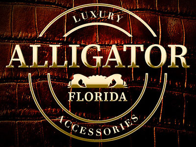 Alligator Florida Logo - Brass