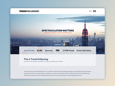 Trend following landing page