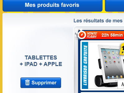 Bookmarked products on iPad app for Cdiscount