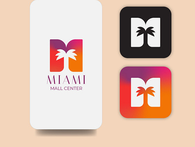 MIAMI mall center logo app design icon vector