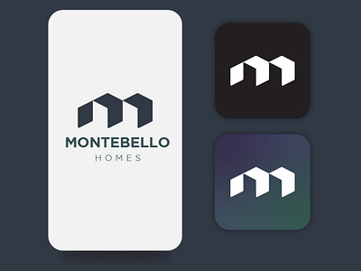 Montebello Homes logo concept branding color icon